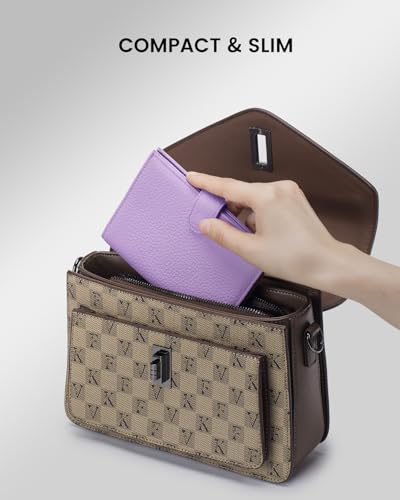 Karmiir RFID Passport Holder Travel Wallet for Women, Leather Passport Cover Wallet with Card Holders SIM Slots,Zippered Coins Pocket and Cash Slot Slim Compact Travel Wallet (Taro Purple) - color: Light Purple