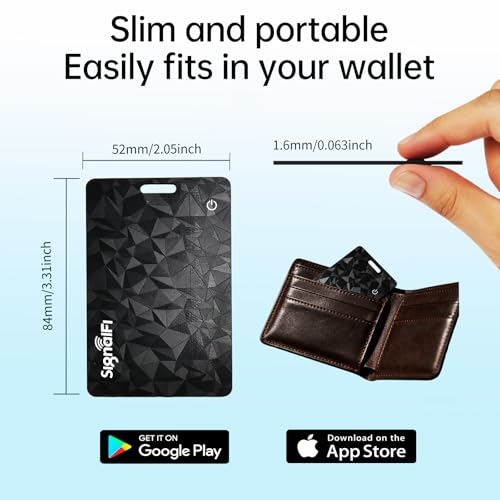 Wallet Tracker Card for iOS & Android,Ultra-Thin IP68 Waterproof