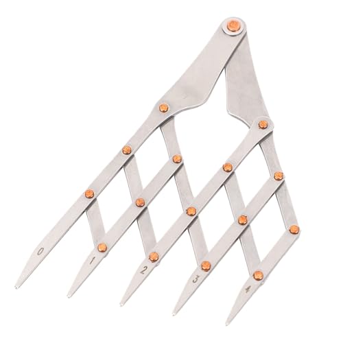 Expanding Sewing Gauge, Equal Distance Leather Belt Quick Mark, Equidistant Measuring Marking Drapery Guide Ruler, Equally Spacing Isometric Divider Ruler Tool (5 Teeth Without - style: 5 Teeth Without Lock Function