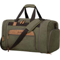 Canvas Duffle Bag 50L Expandable Travel Weekender Bags, Army Green | Travel Duffel Bags for Men Women, Weekender Overnight Bag with Shoes Compartment, for Travel, Camp, Gym, Business - color: Army Green