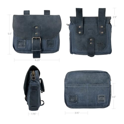 Hide & Drink, Survival Camping Pouch, Belt Loop, Rustic and Handy Tool Bag, Weather Resistant Outdoor Accessories, Traveling Essentials, Waxed Canvas, Handmade - color: Blue Mar
