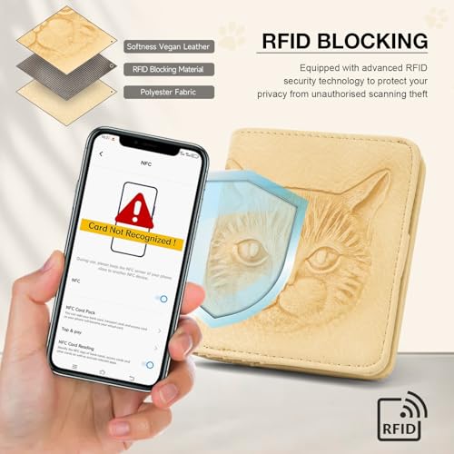 Small Wallet Women Slim RFID Leather Bifold Wallet Embossed Design | Compact design with ID window, card slots, and zipper coin pocket, ideal for daily travel, shopping, and gifts - color: 10-Light Yellow