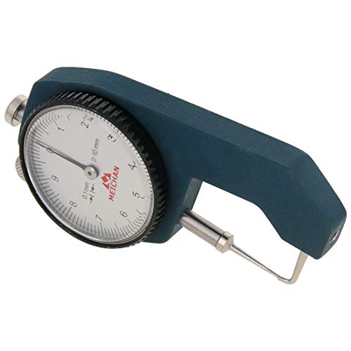Utoolmart Dial Thickness Gauge, Flat Head Thickness, 0-10mm Tester Dial Measuring Tool for Paper Leather Cloth Paper, Film, Wire - size: C-08 0-10mm
