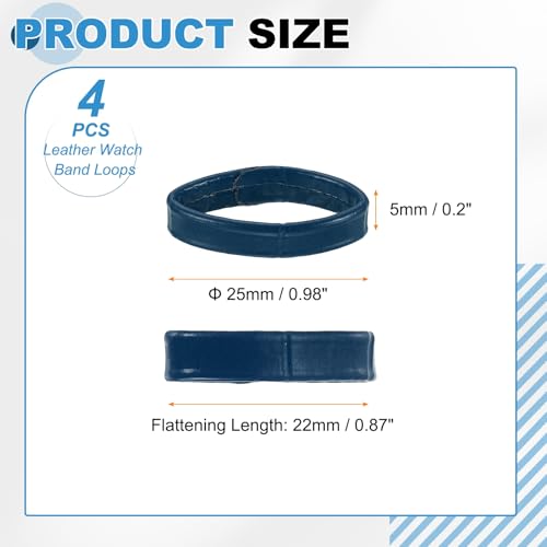 HARFINGTON Leather Watch Band Loops Replacement Watch Strap Holder Retainer Wristwatch Strap Fastener Rings for Wristband - color: Blue, size: 22mm