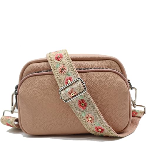 LVYOUME Crossbody Straps for Purses Wide Shoulder Strap Adjustable Replacement,Retro Jacquard Embroidery for Shoulder Bags - color: Silver Hardware-red-2