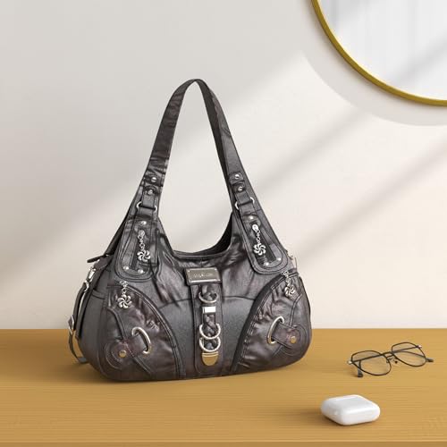 Angelkiss Hobo Purses and handbags for Women Satchel Handbag Women Purses Large Daily Shoulder Bags - color: Coffee-g