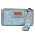 X Wrangler Western Wallet for Women Card Cases & Money Organizers Wristlet Wallet with Zipper Pocket - color: 1-Jean