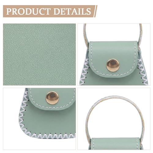 CALFOVERA Guneine Leather DIY Purse Making Kit for Women Cowhide Mini Handbag Coin Bag Sewing Set Handmade Small Purse Crochet Knitting Supplies for Birthday Bridal Wedding Gift(Green) - color: green