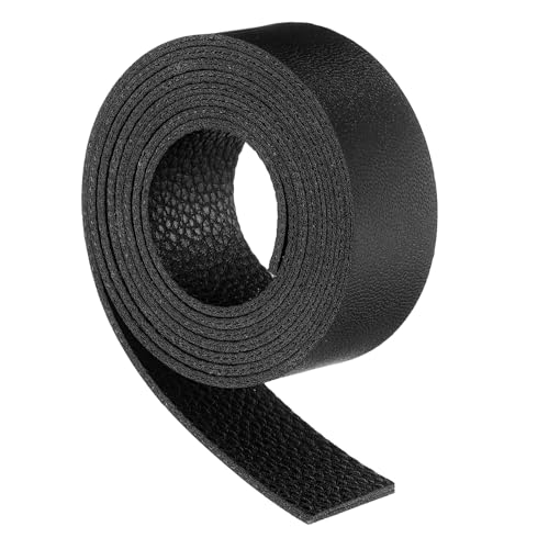 uxcell Leather Straps, 0.8 Inch Wide 39 Inch Long Soft Flat Leather Strips Cord for Craft Projects Tooling Belt Bag Making, Black - color: Black, size: 0.8 Inch Wide 39 Inch Long