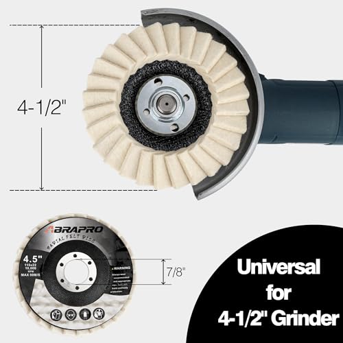 4.5" x 7/8" Felt Wool Polishing Disc for Angle Grinder, 5 Pack | Wool Buffing Wheel Pad for Polishing Rough Surface to a Mirror Finish, for Metal Aluminum Marble Wood - style: 5pack-Flat Wool Polishing Disc