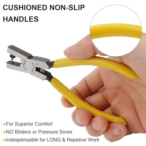 Watch Belt Leather Hole Puncher Plier 2.0mm Small Round Hole Punch Plier | Sturdy steel, non-slip handle, leather tool for thin belts, shoes, saddle, fabric dog collars, diy home or craft projects