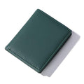 Women Wallets Small Bifold Leather Pocket Wallet Ladies Mini Short Purse - color: Dark Green