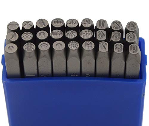 WKSTOOL 5/64 2mm Heavy Duty Carbon Steel Numbers Symbols Character Mark Code Hand Stamp Punch for Stamping Jewelry Sheet Metal Plate Mold Die Making - size: 2mm Number&Symbols