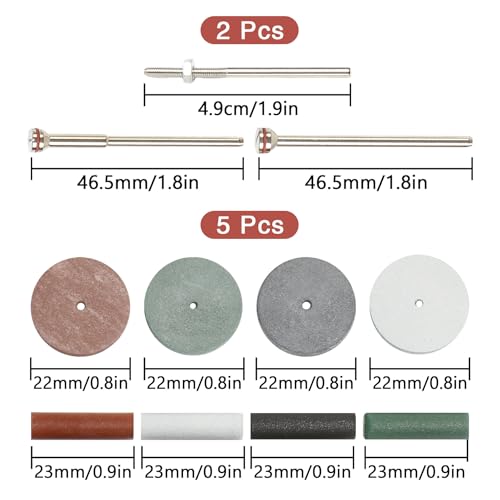 Silicone Polishing Wheels Kit 40 Pcs Silicone Wheel + 6 Pcs Mandrel Shank | Colorful, For Dental Labs, Jewelry, Jade and Wooding