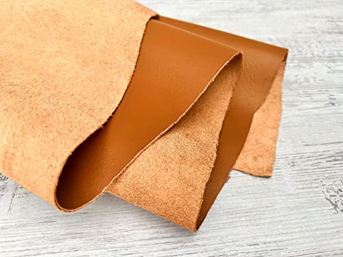 2 Pieces of Tan 14x14 Inch Genuine Leather Pieces Real Cowhide Full Grain Sheets for Crafting Leatherworking Leathercraft Repair Crafts Offcuts TPS13526 - color: 2 Pieces of 14x14 Inch (Tan)