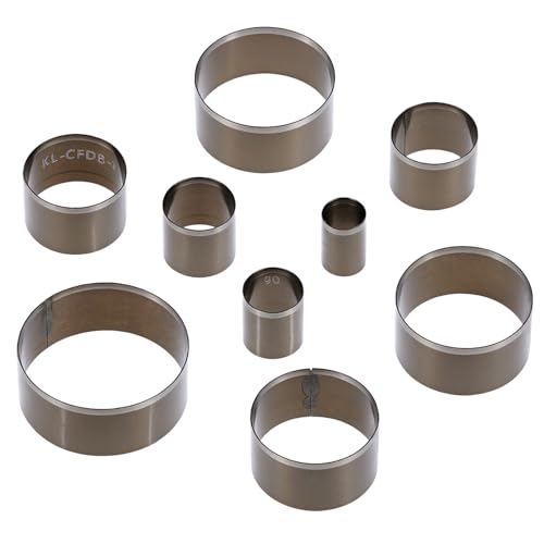 QWORK 9 Pcs Leather Circle Cutter Tool Set 15-55mm High Carbon Steel Round Punching Die Kit for Fabric Clay & Leather Crafts Hollow Hole Punch for Belt Wallet & DIY Jewelry Making