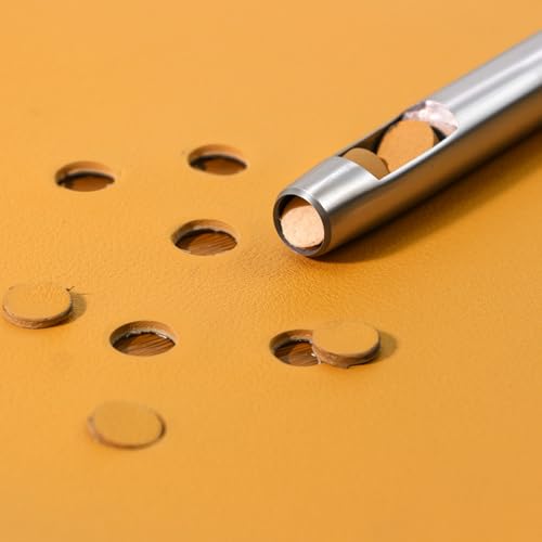 Leather Hole Punch Tool 11mm/0.43inch Round Hollow Hole Punch | Carbon Steel, Leather Hollow Punch Tool for Cutting Leather Craft Watch Rubber Paper Soft Material - size: 11 mm / 0.43 inch