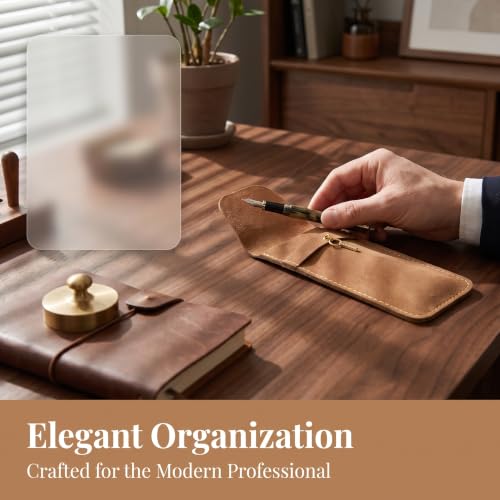 Personalized Initial PU Suede Pen Pouch - Office and Professional Storage Accessory, Ideal Gift for Coworkers (I) - color: I