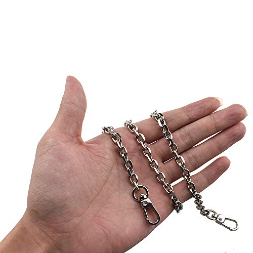 HAHIYO Mini Pochette Purse Chain Strap Thin Wide 6mm for LV Length 23.6 inches Thick 2mm Shiny Silver for Shoulder Cross Body Sling Handbag Wallet Clutch Comfortable Flat Metal Strap 1 Pack - size: Silver 23.6 Inches Length