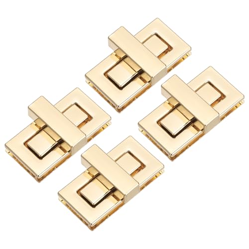 M METERXITY 4Pcs Purse Twist Lock (1.73 x 0.87 Inches, Light Gold)- Rectangular Purse Closure Twist Turn Lock Clasp Metal Clip Hardware Apply to DIY Handbag/Purse/Wallet/Leather Craft - color: Light Gold, size: 1.73 x 0.87"