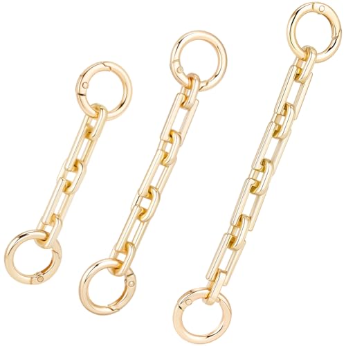 Beebeecraft 3Pcs Purse Chain Strap Extender 3.7/4.7/5.5in Long Alloy Metal Heavy Chunky Link Bag Strap Extender for Handbag Crossbody Bag Replacement Accessories Decoration - size: 3.7/4.7/5.5in