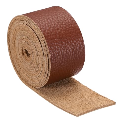 MECCANIXITY Leather Craft Belt Blanks, 20mm(0.8") Wide x 51" Top Grain Strip 3-4oz 1.5mm Thick Leather Strips for DIY Belt Making Craft Making Tool Processing, Reddish Brown - color: Reddish Brown