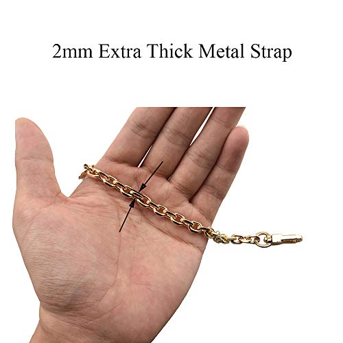 HAHIYO Mini Pochette Purse Chain Strap Thin Wide 6mm for LV Length 7.9 Inches Thick 2mm Shiny Gold for Handbag Wallet Clutch Comfortable Flat Metal Strap 1 Pack - size: Gold 7.9 Inches Length