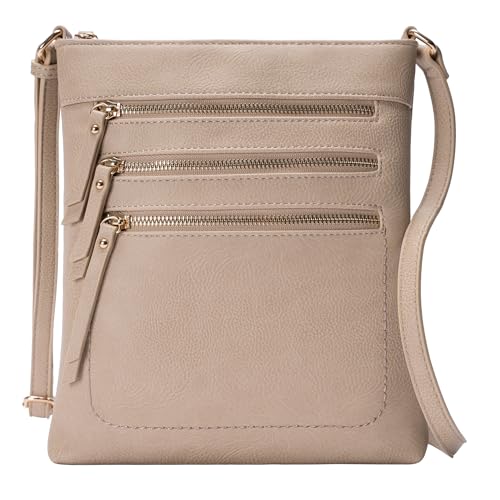 Solene Crossbody Bag Functional Multi Pocket Messenger Purse Top Zip Closure Shoulder Handbag With Adjustable Strap - color: Brick