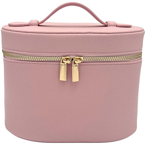JAZD Vanity Case Makeup Bag with Removable Organizer Divider, Travel Toiletry Cosmetic Organizer for Women - color: PINK