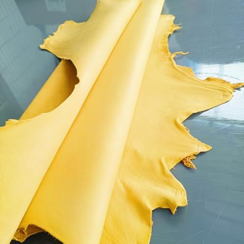Sheep Skin, 0.7-1.0mm Thick, for Gloves, Clothing, Leather Sheets for Crafts and Arts (Yellow 10-12 Square feet) - color: Yellow 10-12 square feet