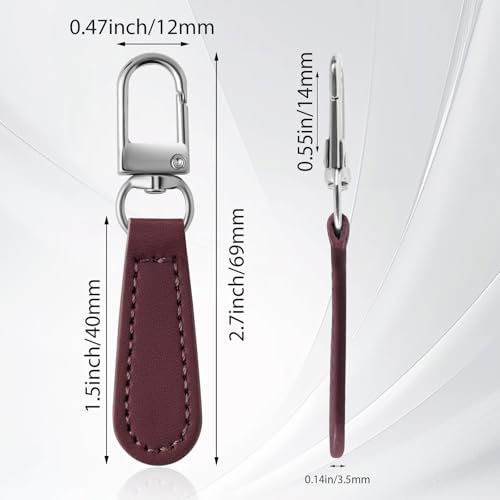 Deoward Zipper Pull Replacement PU Leather Handle Zipper Repair Tab (8 PCS) | Detachable, for Luggage, Backpacks, Suitcases, Jackets, Purses, Handbags - style: Leather Handle Zipper Pulls (Burgundy)