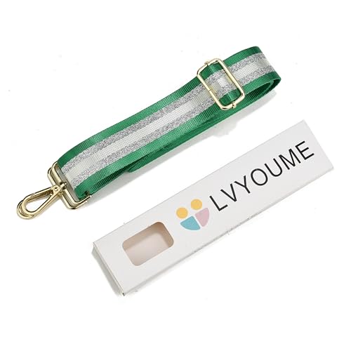 LVYOUME Purse Strap Silver Hardware Wide Bag Straps Replacement Crossbody Adjustable Shoulder Strap for Purses - color: Goldhardware-applegreensilver-328