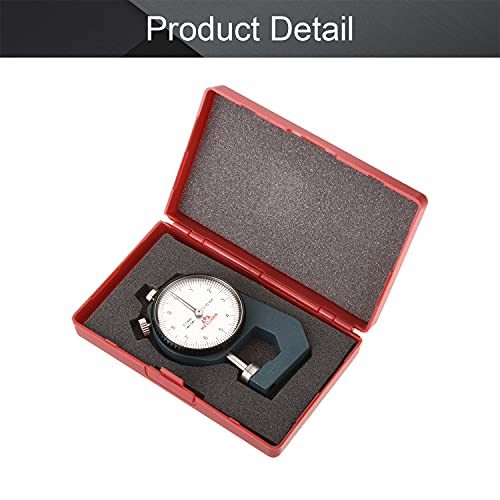 Utoolmart Dial Thickness Gauge, Flat Head Thickness, 0-10mm Tester Dial Measuring Tool for Paper Leather Cloth Paper, Film, Wire 1 Pcs - size: C-05 0-10mm