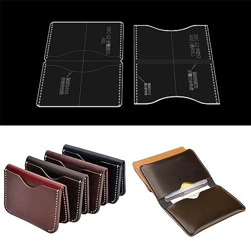 RIVEENY Leather Pattern Templates, Acrylic Card Holder Template for Leather Bag (Style-A)