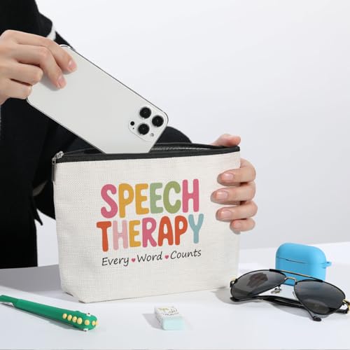 Speech Therapy Makeup Bag Travel Essentials Organizer Cosmetic Bags | Therapist Portable Pouch Purse for Women, Inspirational Travel Makeup Toiletries Accessories, Gifts for Women - color: Multicolor 1438