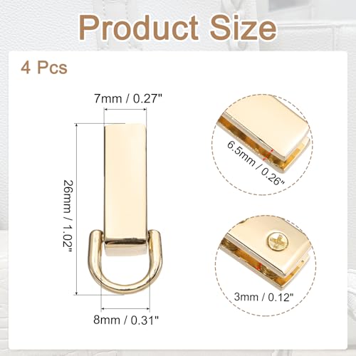 PATIKIL Bag Side Clip Buckle, Metal Purse Suspension Clasp Suspending Handbag Chain Strap Connector with D Ring - color: Light Gold