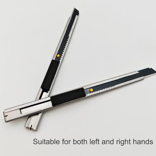 Gebildet 5pcs Right and Left Hand Self-Lock Cutter Knife/Black 9mm Snap Off Blades /60° Blace/SS - color: Ss-black Blade