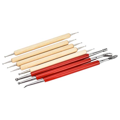Embossing Tools for Metal Craft,Leather Tracing Tool,Leather Carving Tools,Leather Embossing Tools 8Pcs DIY Handmade Leather Craft Carving Tool Spoon Double Head Point Drill Pen Kit Set