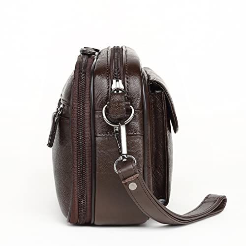 Leather Clutch Purse Wallet Men Wrist Bag - color: #03coffee