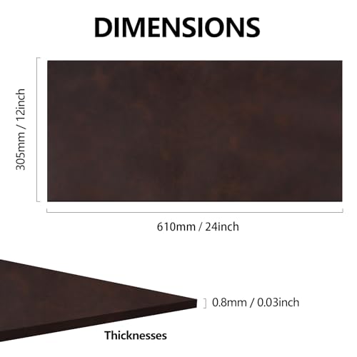 Laserable Leather Sheets, 12" x 24"Laserable Leatherette Patch | CO2 Laser Engraving Supplies, Faux Leather for Crafting Tools,Leather Wallets (Dark Brown/Black) - color: Dark Brown/Black