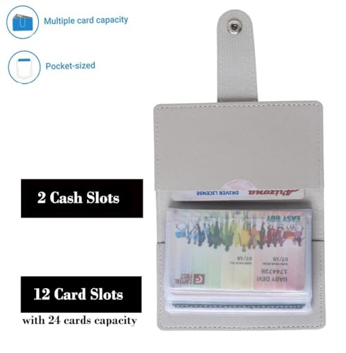 Stealodeal PU Leather Card Holder – Multi-Compartment Organizer for Debit/Credit/ATM Cards (Unisex Design) (Grey) - color: Grey
