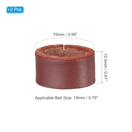 PATIKIL Leather Loop Keeper, Leather Loops Belt Keeper Loops Retainer Straps Replacement, - color: Reddish Brown, size: 0.7"/0.9"