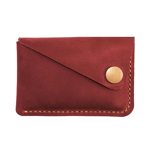 Leather Card Holder, Credit Card Wallet, Cardholder Wallet, Minimalist Wallet,Christmas Gift - color: Red