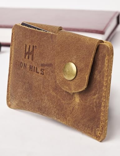 100% Leather Card Holder, Credit Card Wallet, Cardholder Wallet, Minimalist Wallet,Christmas Gift (Antique Brown) - color: Antique Brown