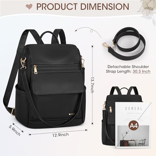 NUBILY Backpack Purse for Women Leather Anti-Theft Mini Backpack Fashion Designer Handbag Convertible Travel Bag Ladies Shoulder Bags, Black - color: Black