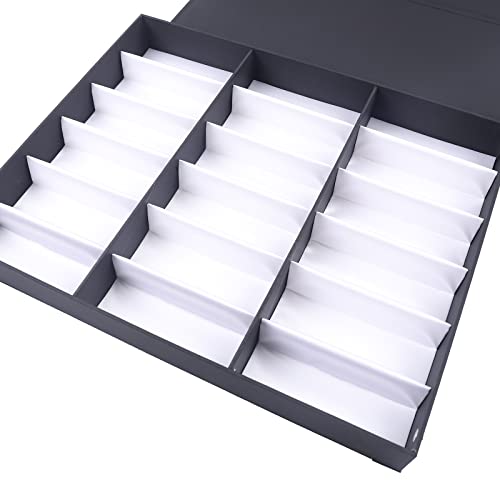18 Slot Sunglasses Organizer Multi Display Case Jewelry Collection Case for Jewelry Collection sunglass glass watch - color: Black White