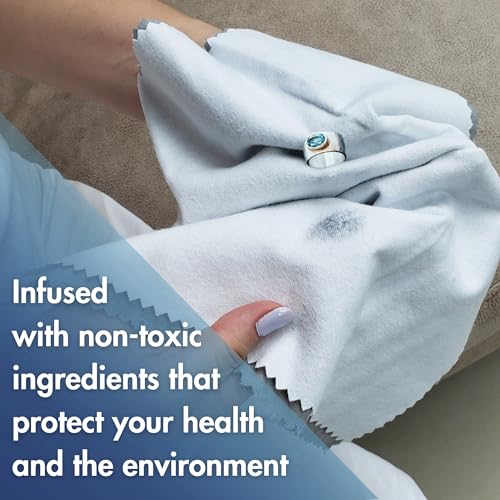 Jewelry Polish Cleaning Cloth for Silver, Gold, Platinum, and Diamond Rings - color: Blue