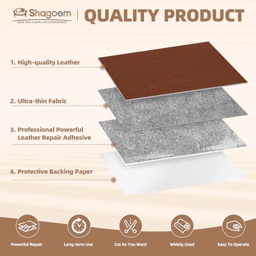 Shagoom Leather Repair Kits, Large Vinyl Repair Patch for Couches Furniture | PU Leather, Self-adhesive, Quick Repair, Strong Stick, Large Size, Couch Repair Patch, Furniture Repair Tape - color: Dark Grey, size: 3.5X79 inch