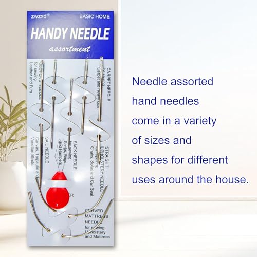 Extra Strong Upholstery Repair Sewing Thread Kit Including 7 Styles of Leather Canvas Sewing Needles，1needle Threader,1seam Ripper,2thimbles and 5 Rolls Nylon Thread, 5 Colors，color1 - color: cool tones