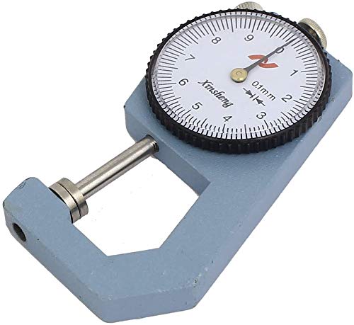 Utoolmart Dial Thickness Gauge, Flat Head Thickness, 0-10mm Tester Dial Measuring Tool for Paper Leather Cloth Paper, Film, Wire 1 Pcs - size: 0-10 flat ends